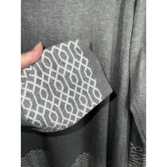 Pina Rossi Sweater Womens Plus 2X Grey Tunic soft longline modest accent hem - Picture 4 of 9